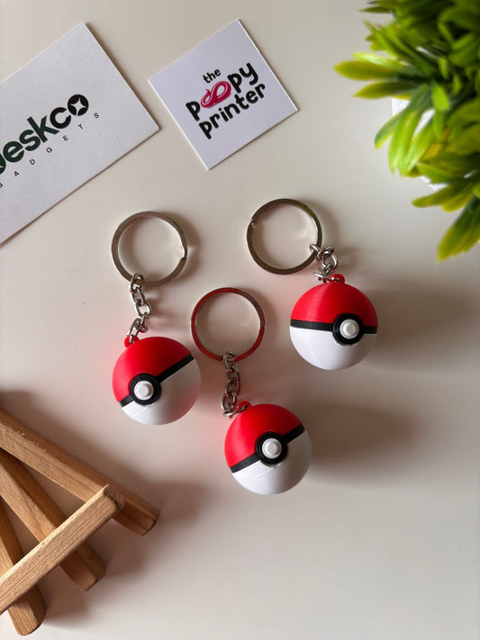Pocket Monster Trainer Pokeball Sphere 3D Printed Keychain