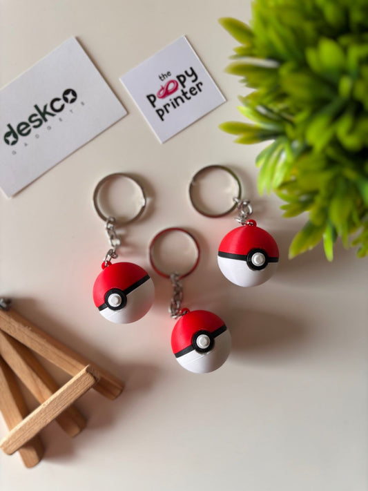 Pocket Monster Trainer Pokeball Sphere 3D Printed Keychain