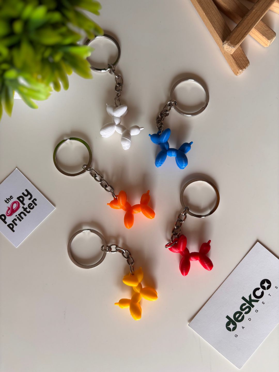 Pop Art Balloon Animal 3D Printed Keychain
