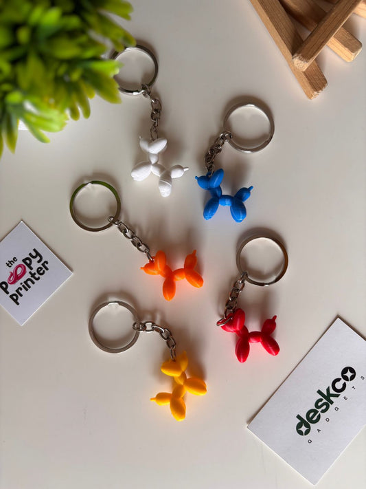 Pop Art Balloon Animal 3D Printed Keychain