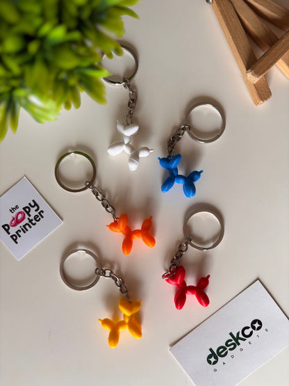 Pop Art Balloon Animal 3D Printed Keychain