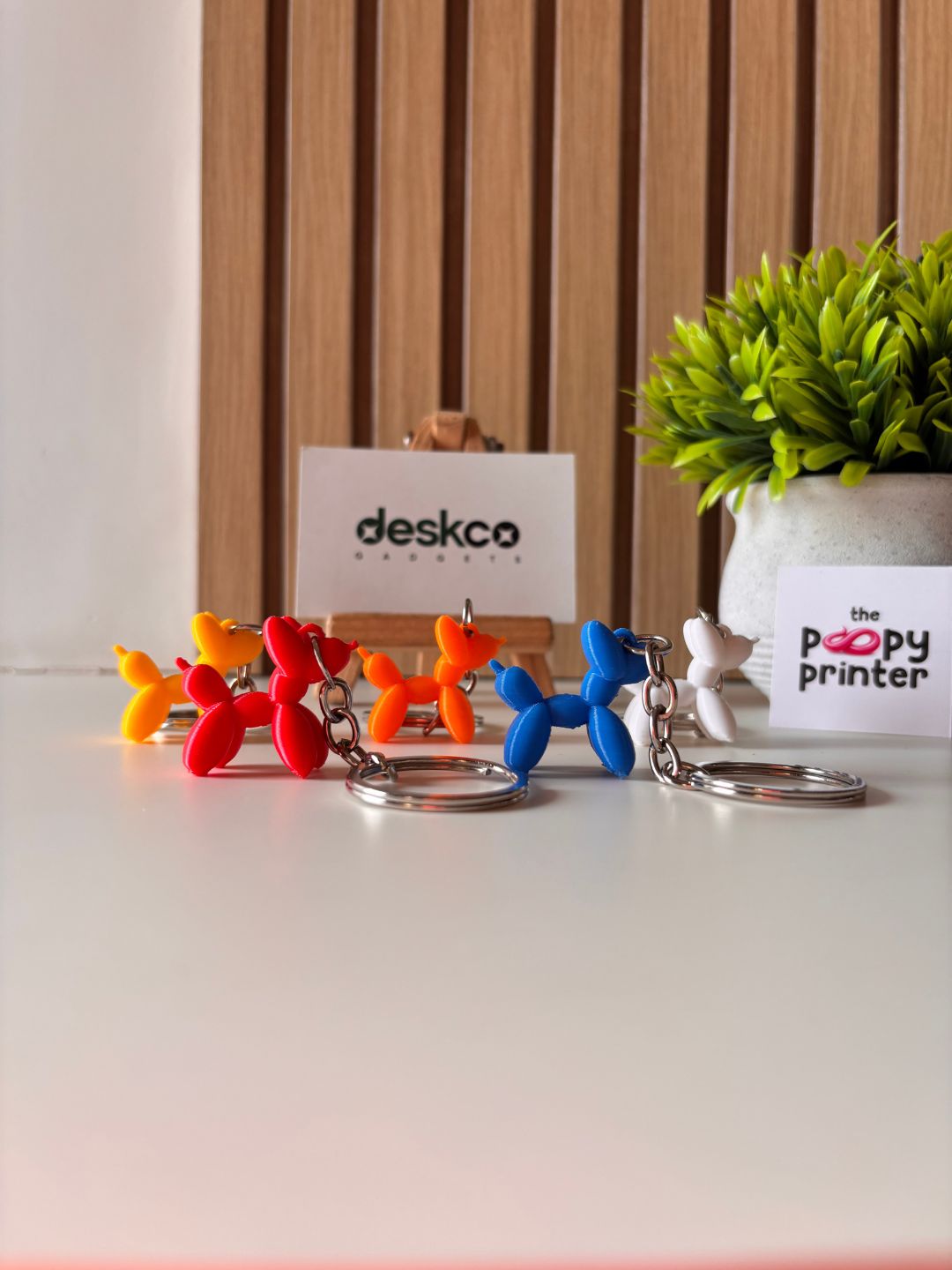 Pop Art Balloon Animal 3D Printed Keychain
