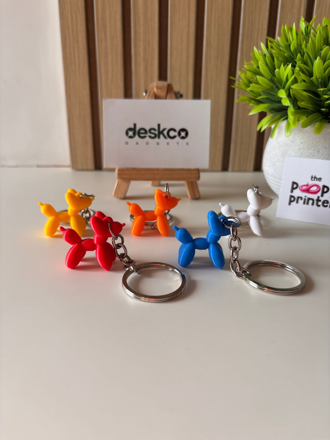 Pop Art Balloon Animal 3D Printed Keychain