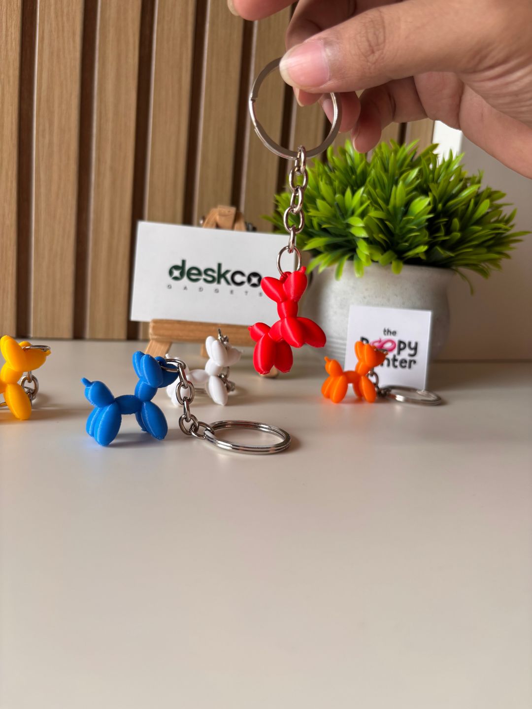 Pop Art Balloon Animal 3D Printed Keychain