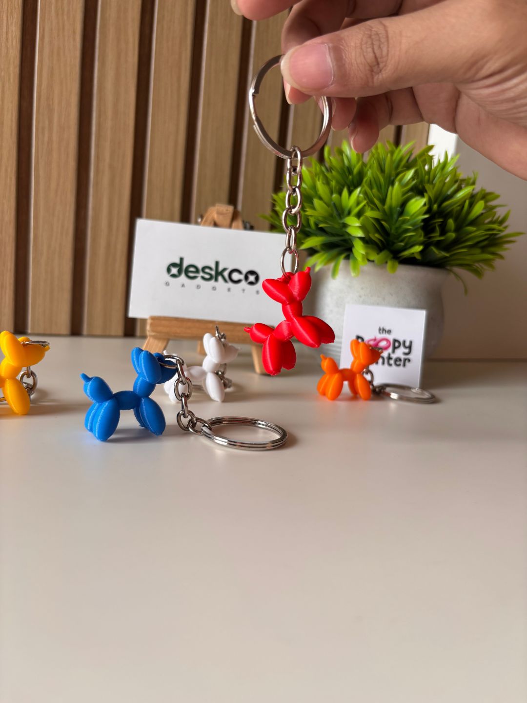 Pop Art Balloon Animal 3D Printed Keychain