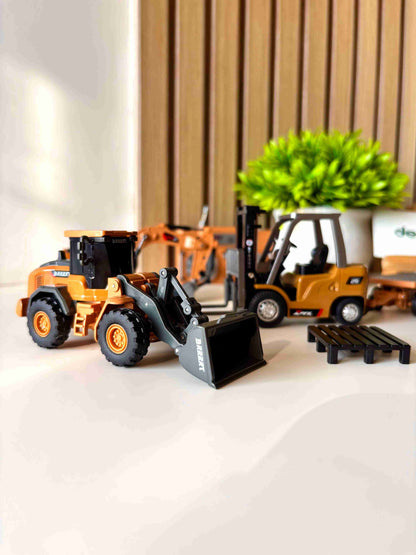 1:64 Scale Premium RC Forklift with Attachments | Desktop RC Construction/Warehouse Combo